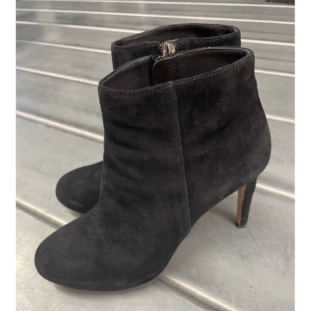 Via Spiga‎ Black Leather High Stiletto Heel Ankle Boots Booties Womens 6.5M